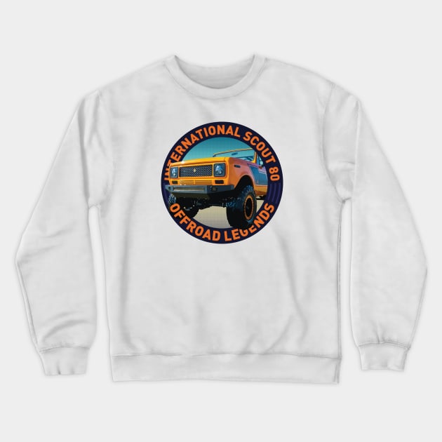 4x4 Offroad Legends: International Harvester Scout 80 Crewneck Sweatshirt by OFFROAD-DESIGNS